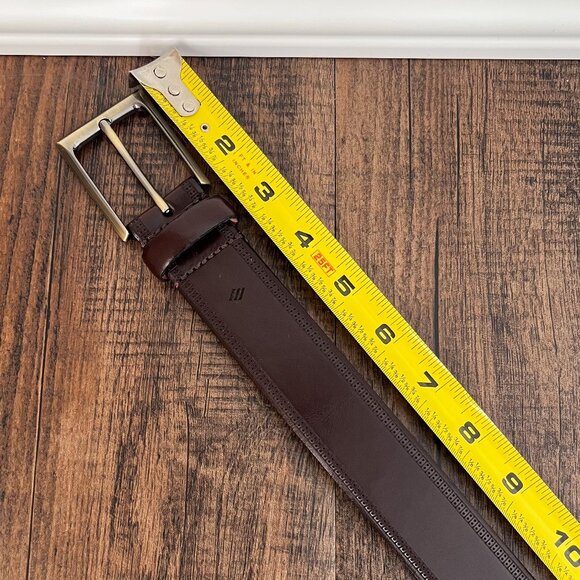 Joseph Abboud Leather Dress Belt Edge Detail Handcrafted in Italy Size 38 Brown - Picture 11 of 14